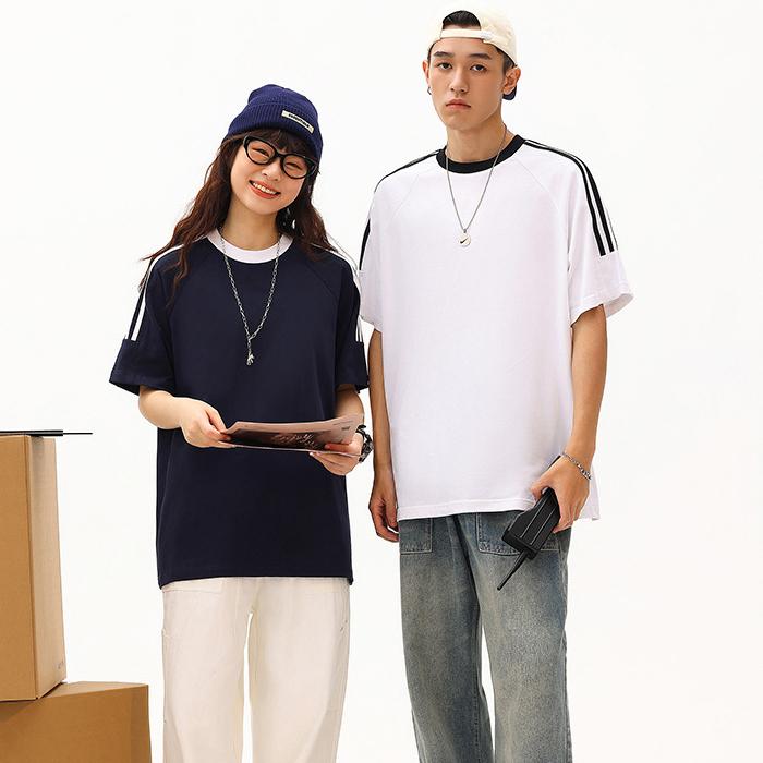 Vysoce kvalitní 220G 100% bavlna Velká velikost Tričko Letní pruhované tričko pro ženy Harajuku Oversized tričko Y2k Topy UNISEX hip hop streetwear