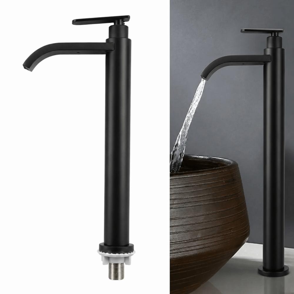304 Stainless Steel Vessel Sink Faucet Single Cold Water Sink Faucet Modern Tall Basin Tap RV
