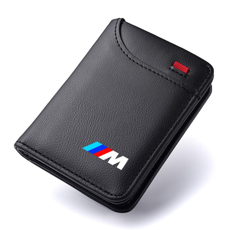 For BMW E46 E90 E60 F10 E39 E30 G30 E53 PU Leather Car Driving Document bag ID Passport Card Wallet Card Pouch interior sticker knpc33