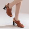 Women's High-heeled Sandals Spring and Summer New Thick-heeled Large-size Fish-mouth Sandals