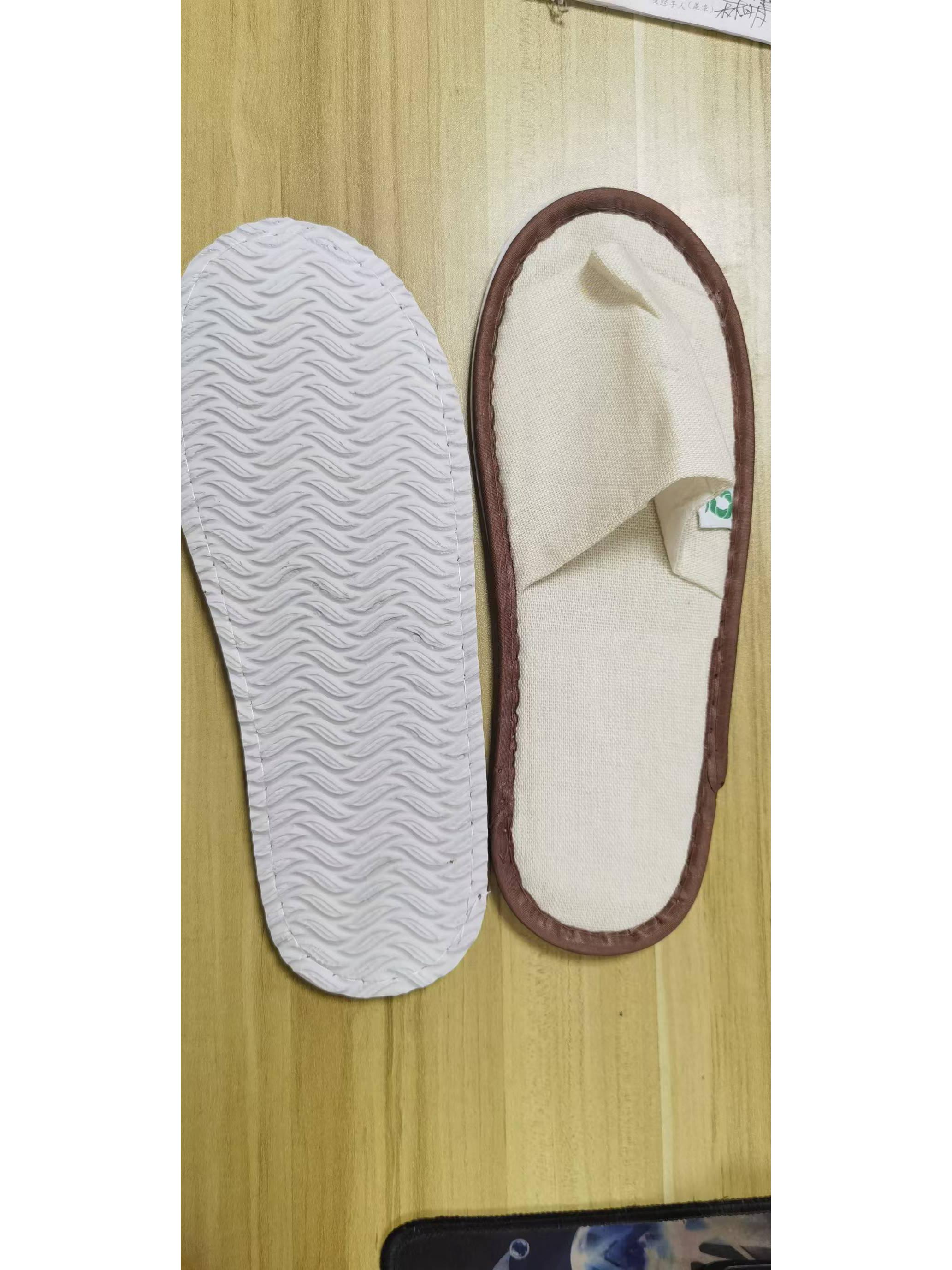 Одноразовые нескользящие холщовые тапочки для отелей и путешествий