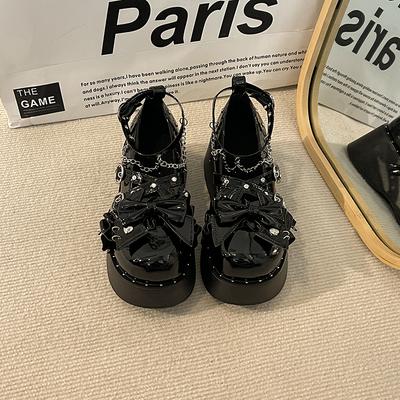 Punk Y2K Süßes Cooles Mädchen Thi Bot Schuhe mit runder Spitze Damenmode Ballerinas Hoher Absatz Frühling Sommer Neuankömmling