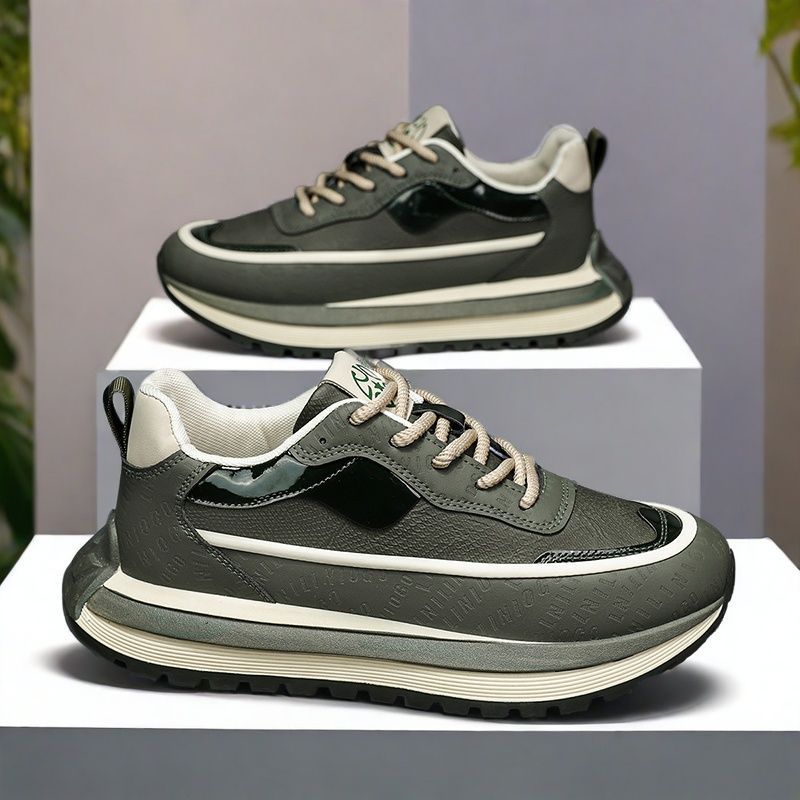 

Popular men s shoes spring 2025 new wear-resistant casual sports board shoes fashionable versatile thick-soled heightening dad trendy shoes 44