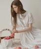 Nonlocal Lace Ribbon String Volume Dress - White