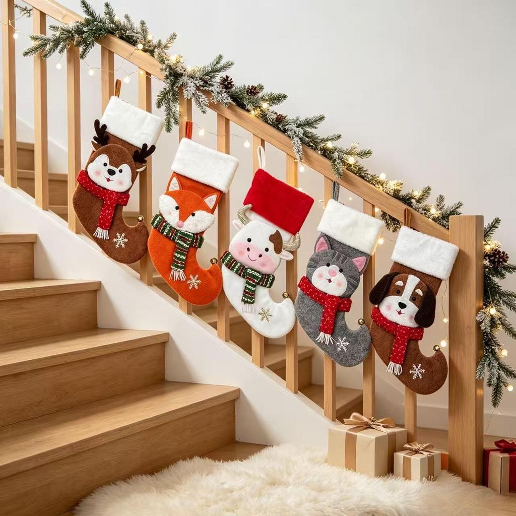 Christmas Stockings and Gift Bags for Kids - Ornaments and Candy Holders for Holiday Decorations