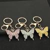 Keychain Pendant Sparkling Rhinestones Butterfly Charm Key Chain with Lobster Clasp Electroplated Key Holder Bag Accessory
