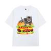 Hamburger Funny Cat Funny Meme T-Shirt Men Women Casual Fashion Vintage T Shirts Summer Cotton Oversized Short Sleeve T-shirts
