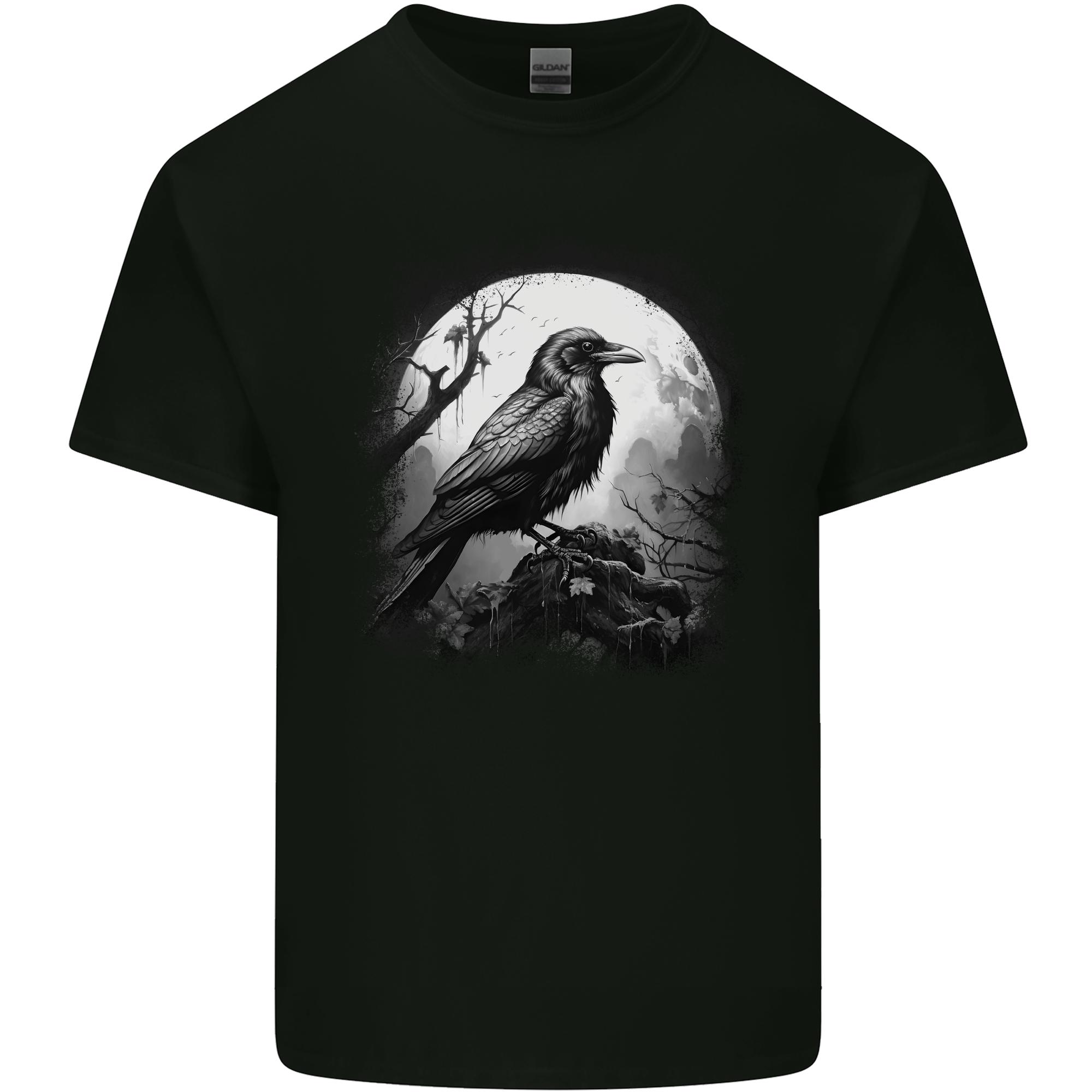 A Moonlit Raven Vikings Fantasy Mythology Crow Unisexs Light Cotton TShirt S