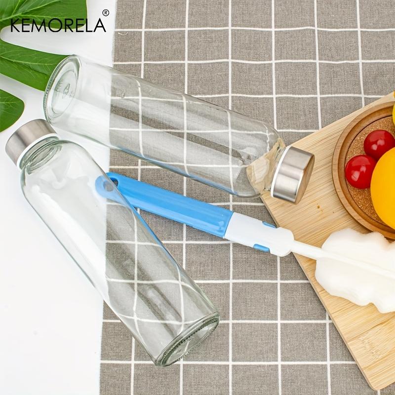 KEMORELA 3/4/6PCS Clear Glass Bottles with Lids 530ML, Reusable Glass Water Bottles with Stainless Steel Cap for Juice Milk Tea