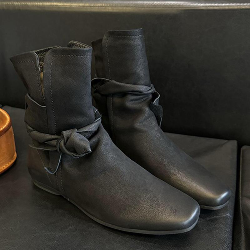 

Туфли на плоской подошве женские зимние ботильоны с бантом дизайнерские ботинки Chelsea Botas зимняя новая мода ретро обувь 2024 тренд гладиатор готические ботинки De Mujer 40 чёрный