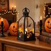 jijijing Halloween Candle Lantern, Decorative Spooky Witch Skeleton Pumpkin Tabletop Light for Haunted House, Front Porch, Gothic Home Party Decor