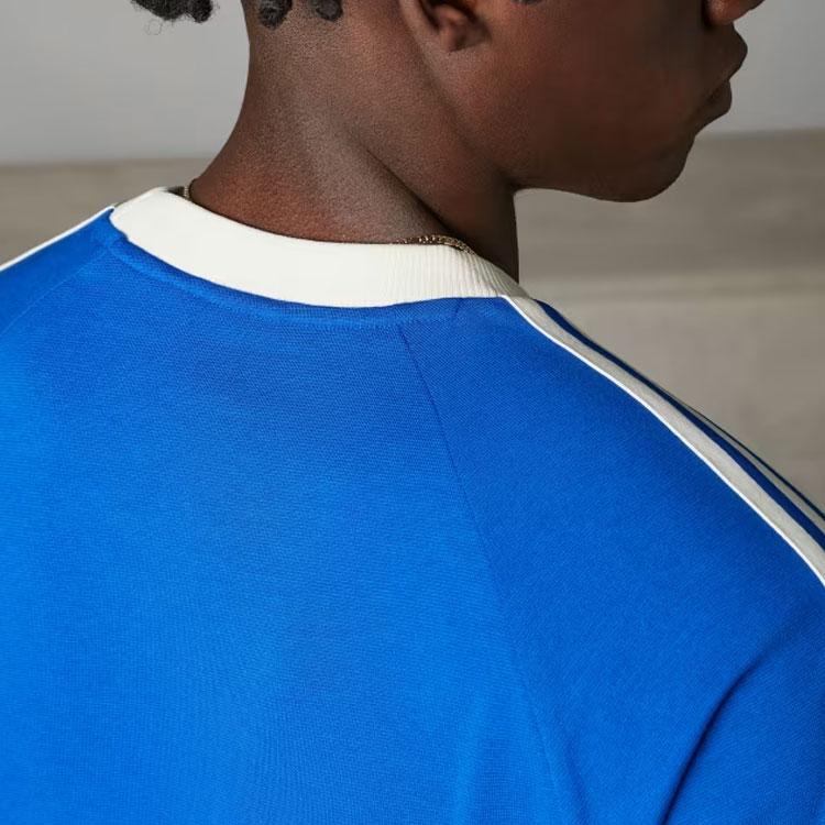 Adidas Originals Adicolor Classics 3-Stripes Football Sports Short Sleeve T-Shirt Men Tops Blue IU2123