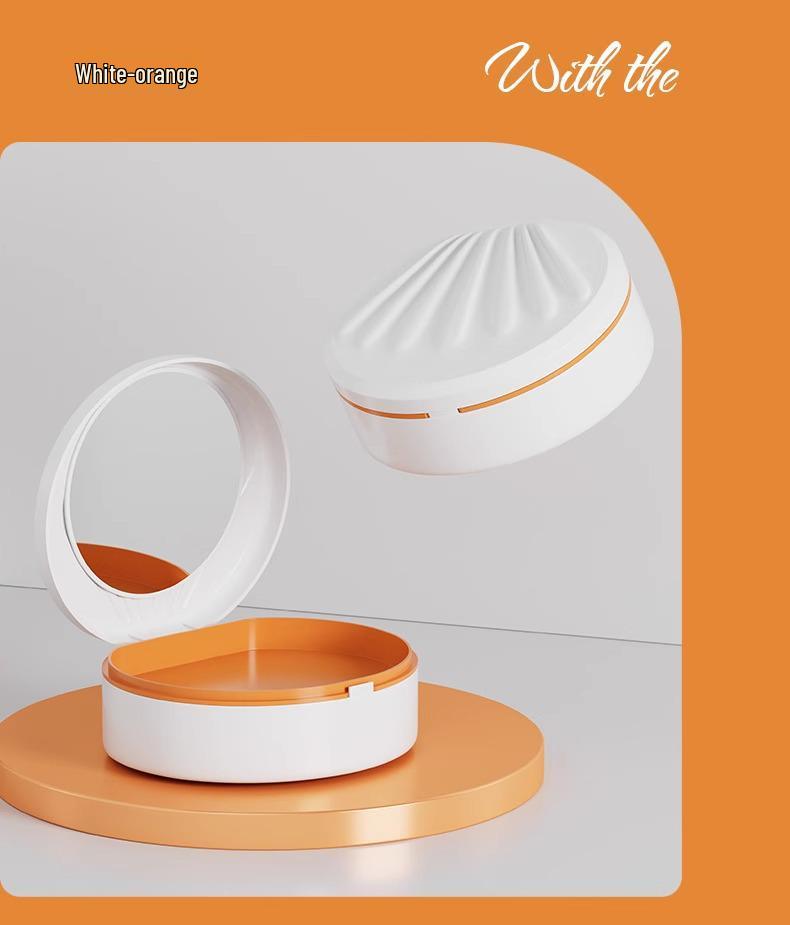 Invisible Aligner Storage Box with Mirror - Portable Retainer and Denture Cleaner