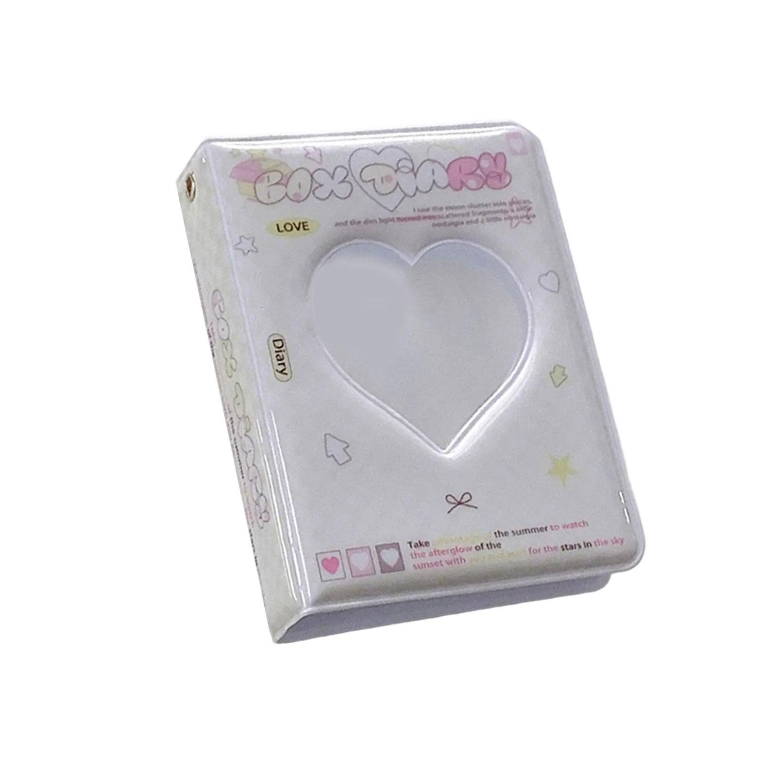 

Міні-фотоальбом 3 дюйми, дизайн з порожнистим серцем, тримачі для карток з 40 кишенями, подарунок для шанувальника K-pop айдола та любителя фотографії C