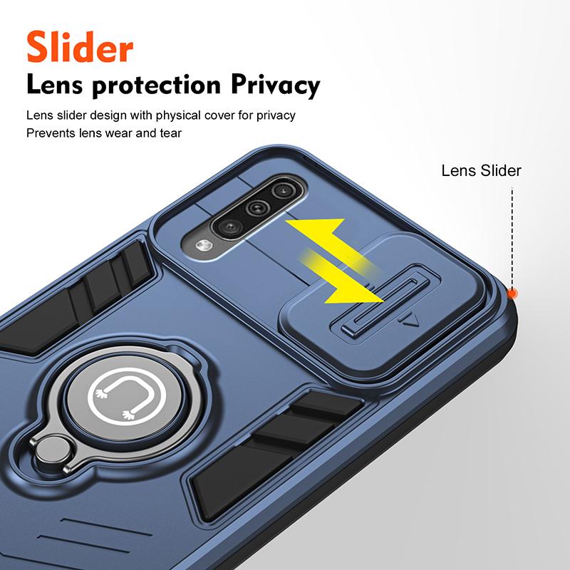 For Samsung A50 A50S A30S Black Armor Magnetic Ring Bracket Phone Cases For Samsung Galaxy A30S Hard Heavy Duty Anti Fall Cover