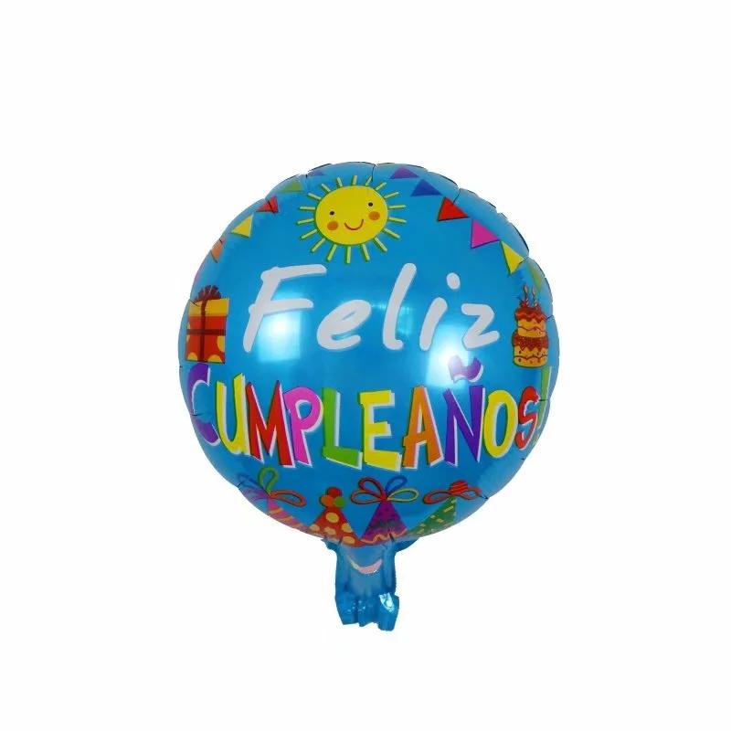 10Pcs Feliz Cumpleaños Día AIr Globos 10inch Colorful Mini Spanish Happy Birthday Foil Balloons Home Party Decorations Kids Gift