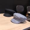 Unisex Vintage Linen Military Cap Breathable Adjustable Newsboy Hat for Daily Outdoor Octagonal Hats