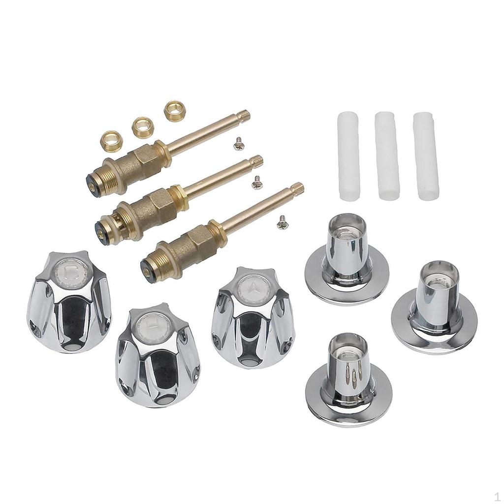 Bathtub and Shower 3 Handle Remodel Rebuild Trim Kit,Replacement,Repairing,Accessories 12H-2H,