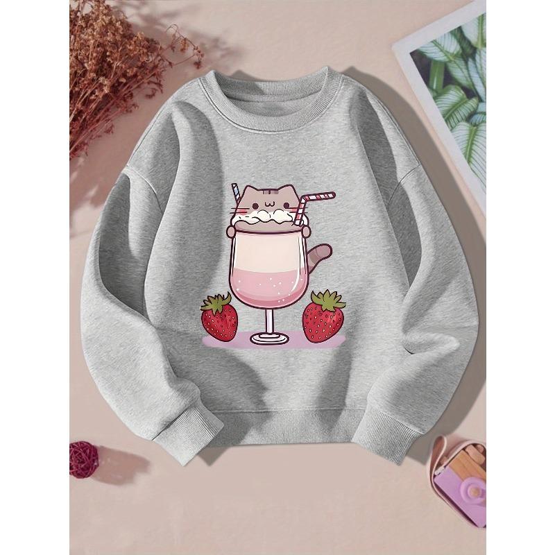 European sizes Kid's Crew Neck Sweatshirt Casual Fashion Printed Top
