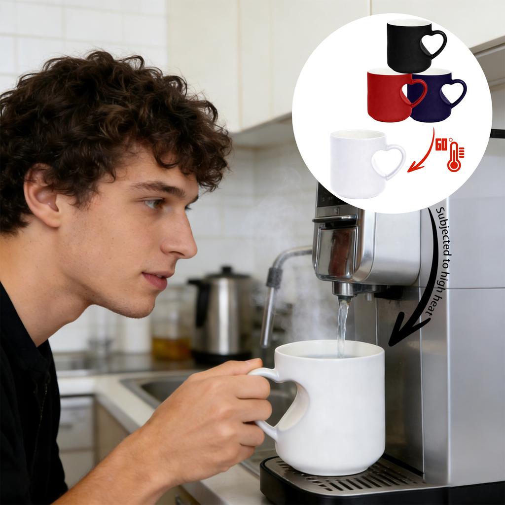 Heart-shaped Color-changing Ceramic Mug
