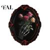 Creepy Crow Home Accents Halloween Wooden Refrigerator Magnets, Vintage Gothic Oval Frame Fridge Magnets with Witch Ghost Decors Castle Art,