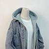 Winter Ready Detachable Button Zipper Down Jacket Hat Thickened Removable False Collar Hooded Sweatshirt Hat