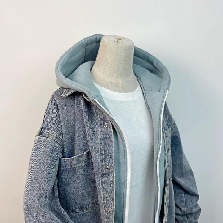 Winter Ready Detachable Button Zipper Down Jacket Hat Thickened Removable False Collar Hooded Sweatshirt Hat