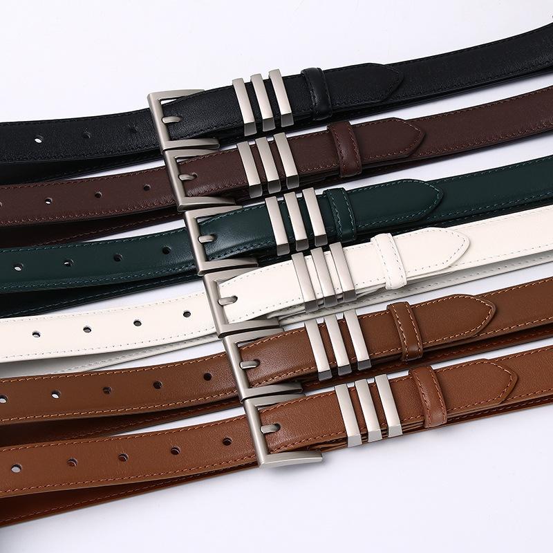 Women'S Leather Belt Women'S Korean Version Of Simple Fashion Trend Versatile Personality Pure Cowhide Pin Buckle Decorative Belt