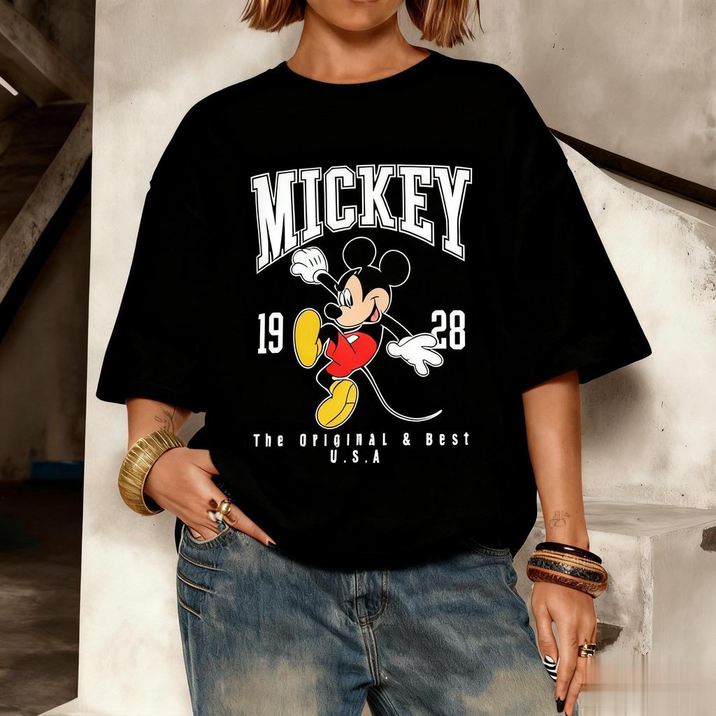 Disney Mickey 1928 Graphic Tshirt Women Men Short Sleeve Tee Oversized Vintage Loose Casual Streetwear Summer Tredny Y2k Tops