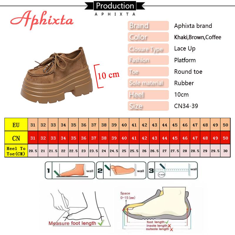 Aphixta Suede Upper Fringe Dec Women Ankle Boots 10cm High Heels Platform Woman Shoes Chunky Heel Lace Up Ladies Shoes