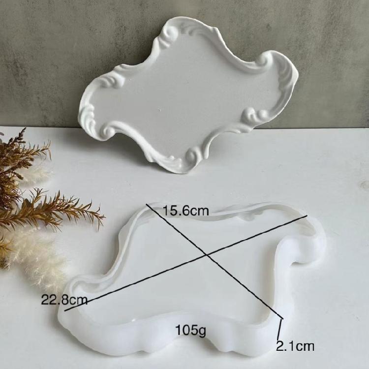European Lace Tray Mold DIY Irregular Plate Silicone Resin Molds Gypsum Molds Resin Casting Mould for Organiser Making