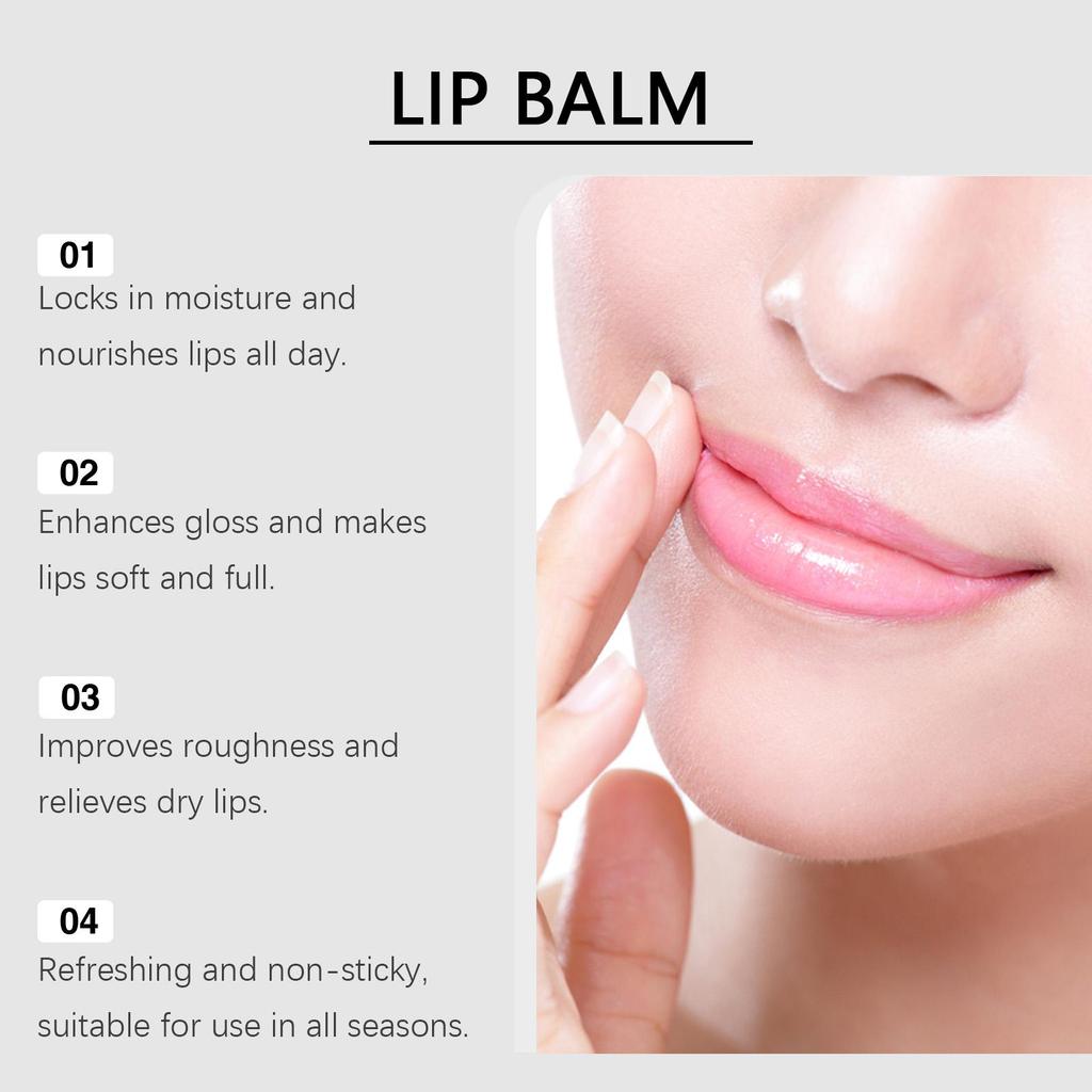 OUHOE Moisturizing Lip Balm with Hyaluronic Acid Peptides for Long-lasting Hydration, Improves Lip Lines, Suitable for Lips 15g