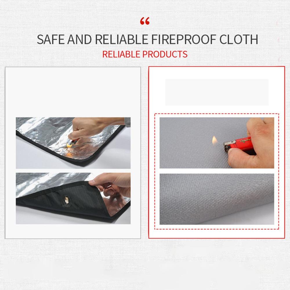 Silicone Coated Fiberglass Fireproof Grill Mat Grey Flame Retardant Fire Pit Mat With Storage Bag Foldable