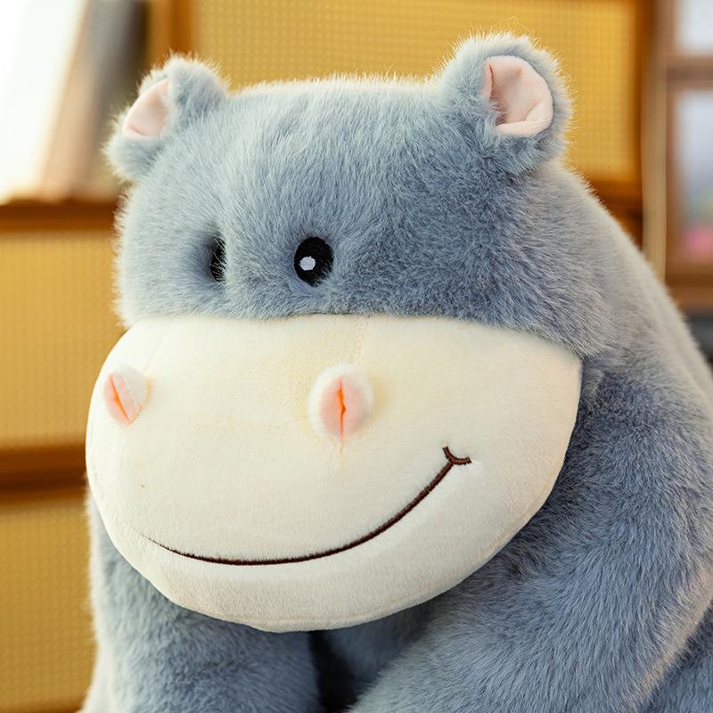Cute Cute Hippo Plush Toy Cartoon Sitting Posture Forest Animal Doll Children Sleeping with Pillow