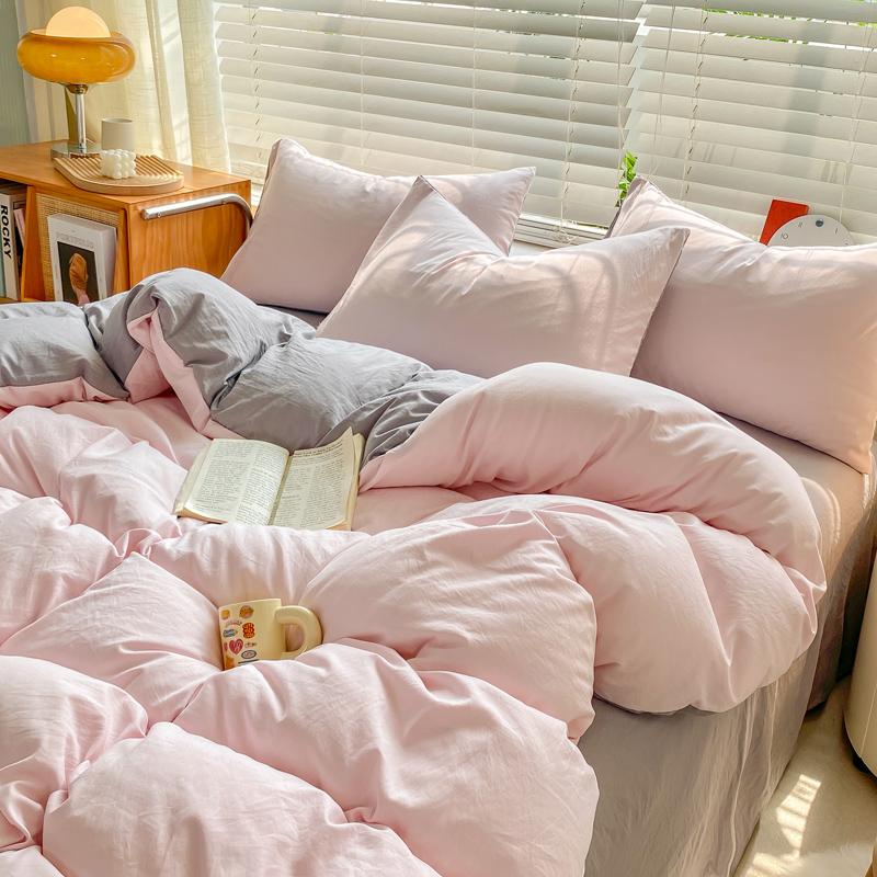 Bedding Comforter Cover Set with Pillowcase Bed Sheet Single Full Bed Linen Quilt Cover Bedding Set with Zipper Queen/King