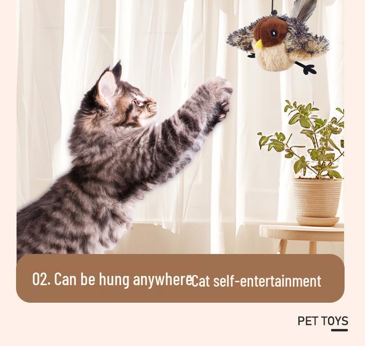 Remote Control Electric Sparrow Cat Toy - Interactive Self-Play Wings Simulator for Cats