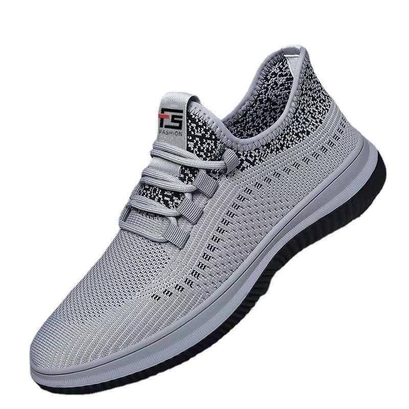 Summer men's shoes fly-woven breathable sports casual shoes soft sole non-slip versatile medium Beijing cloth shoes