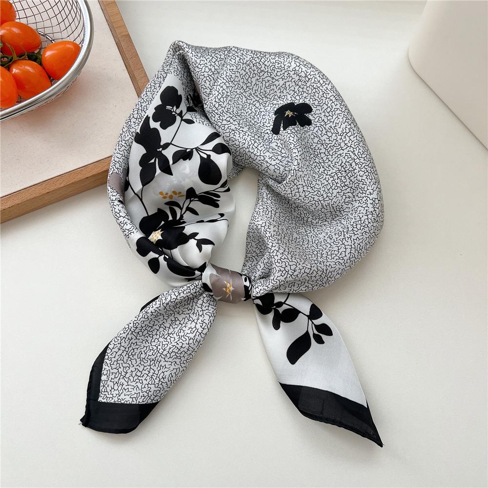 70*70cm New Luxury Square Scarf Silk Scarves Women Neck Hair Tie Band Hijab Kerchief Head Headband Smooth Bandana Female Foulard