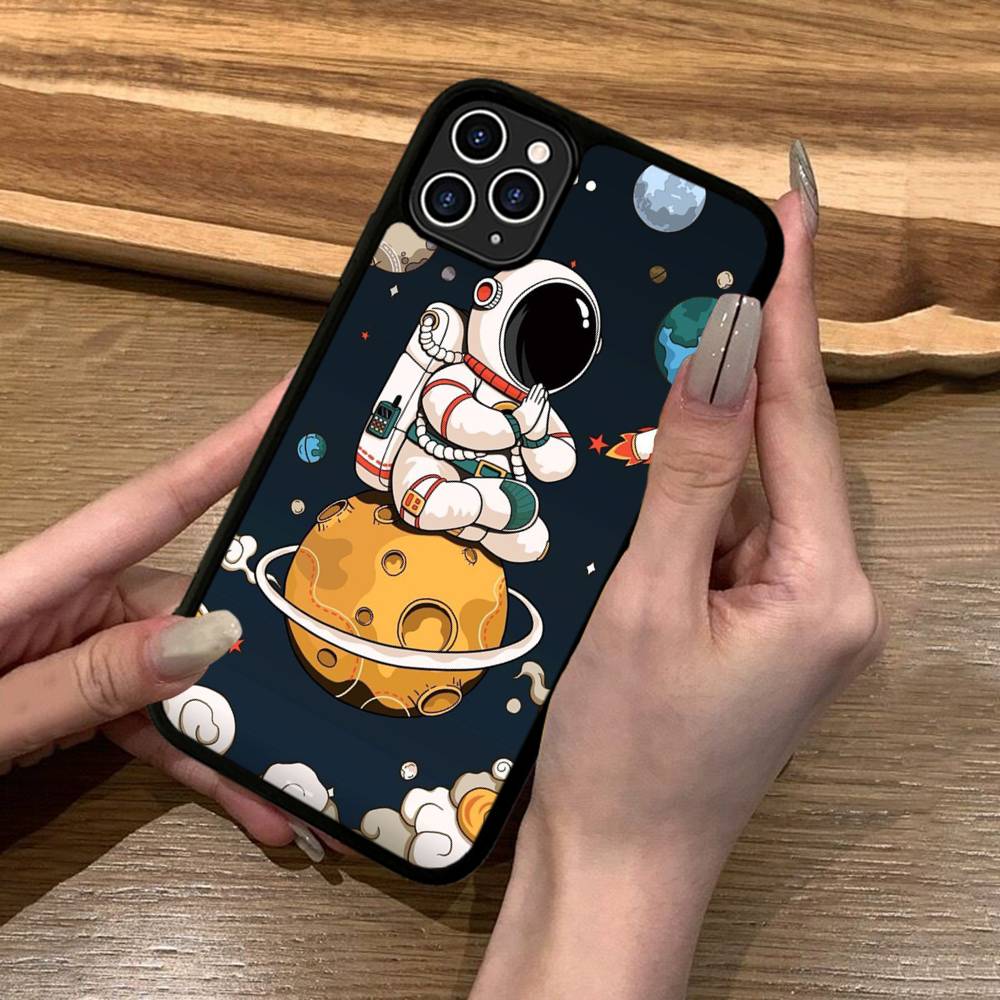 Cute Astronaut Phone Case Silicone PC+TPU For For IPhone 11 12 13 14 15 16 Plus Pro Max Cover