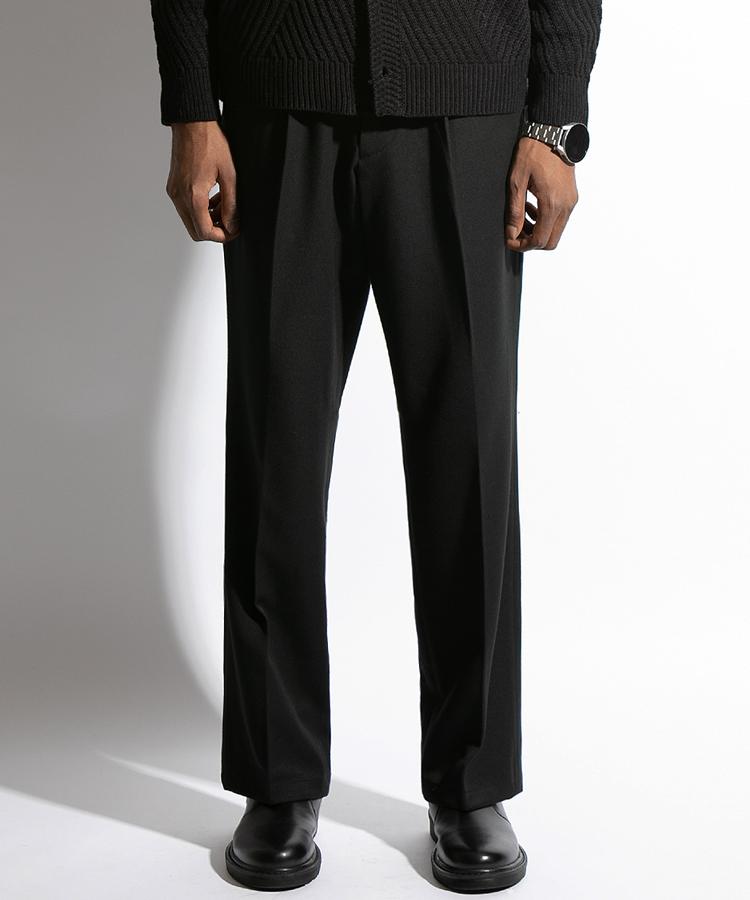 Seuteulaikeu Elegant One-Pleated Trousers (Black)