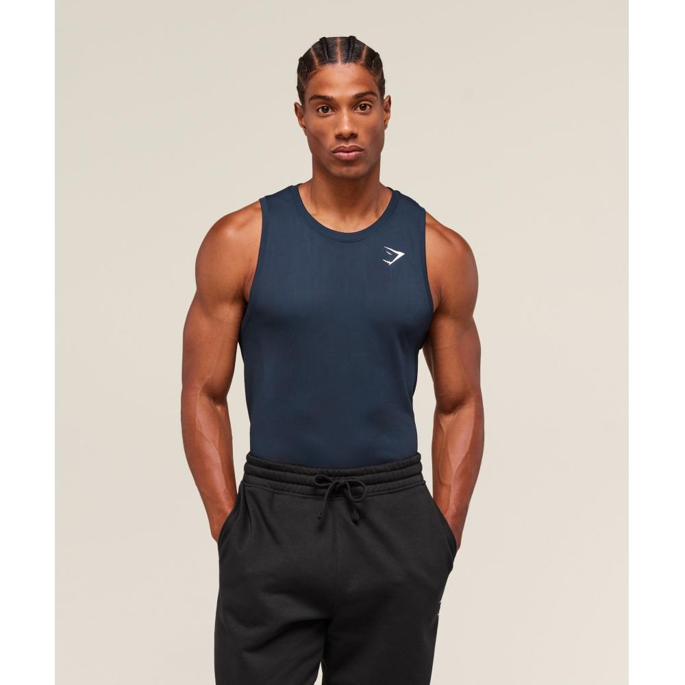 

Gymshark Geo Seamless Tank Navy Heavy Blue A6a3k Udc9 XS
