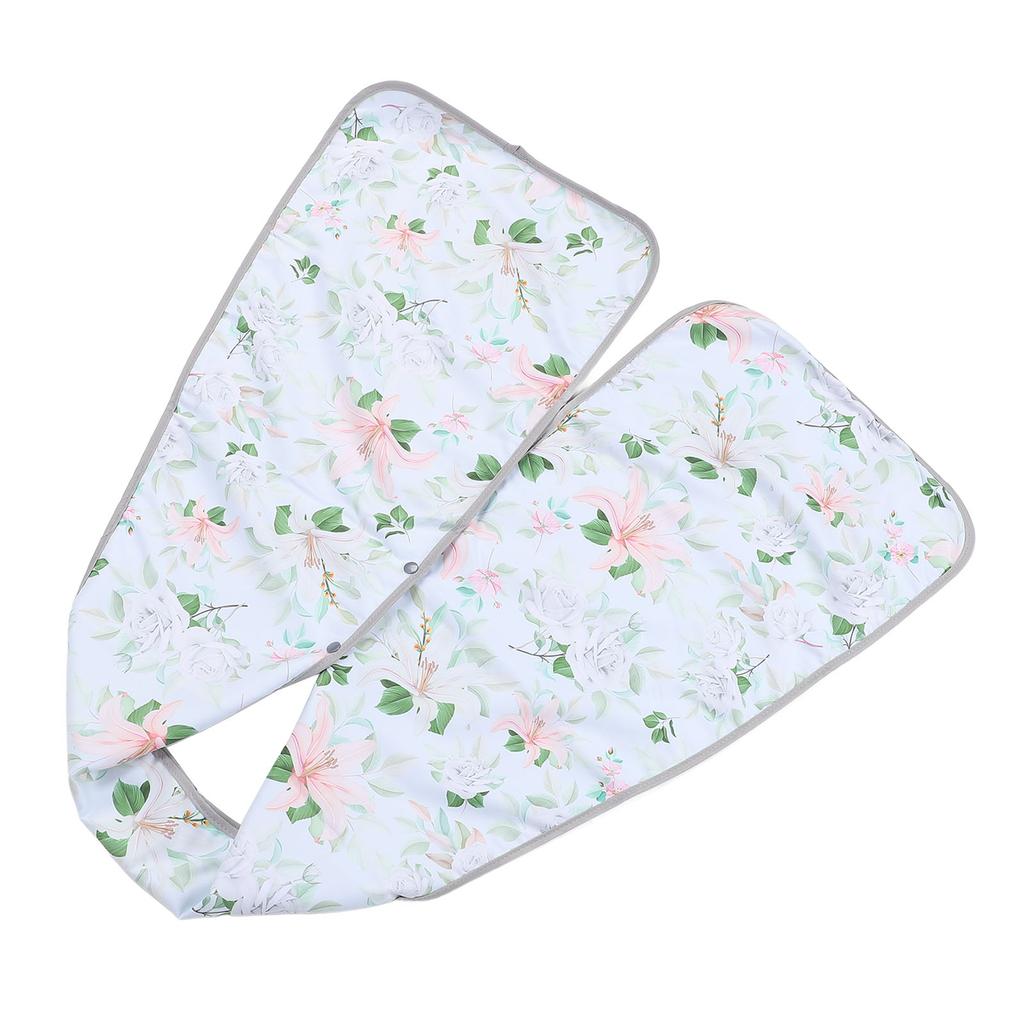 Bavaglino Sciarpa per Adulti con Chiusura a Bottone Protezione per Vestiti Double-Sided per Anziani Floreale