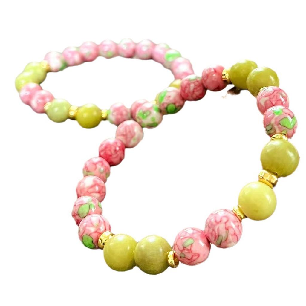 Vintage High-Quality Southern Jade Artificial Pink Ceramic Bracelet Bracelet.