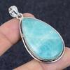 Natural Amazonite Gemstone 925 Sterling Silver Jewelry Pendant 2.32" C2W46