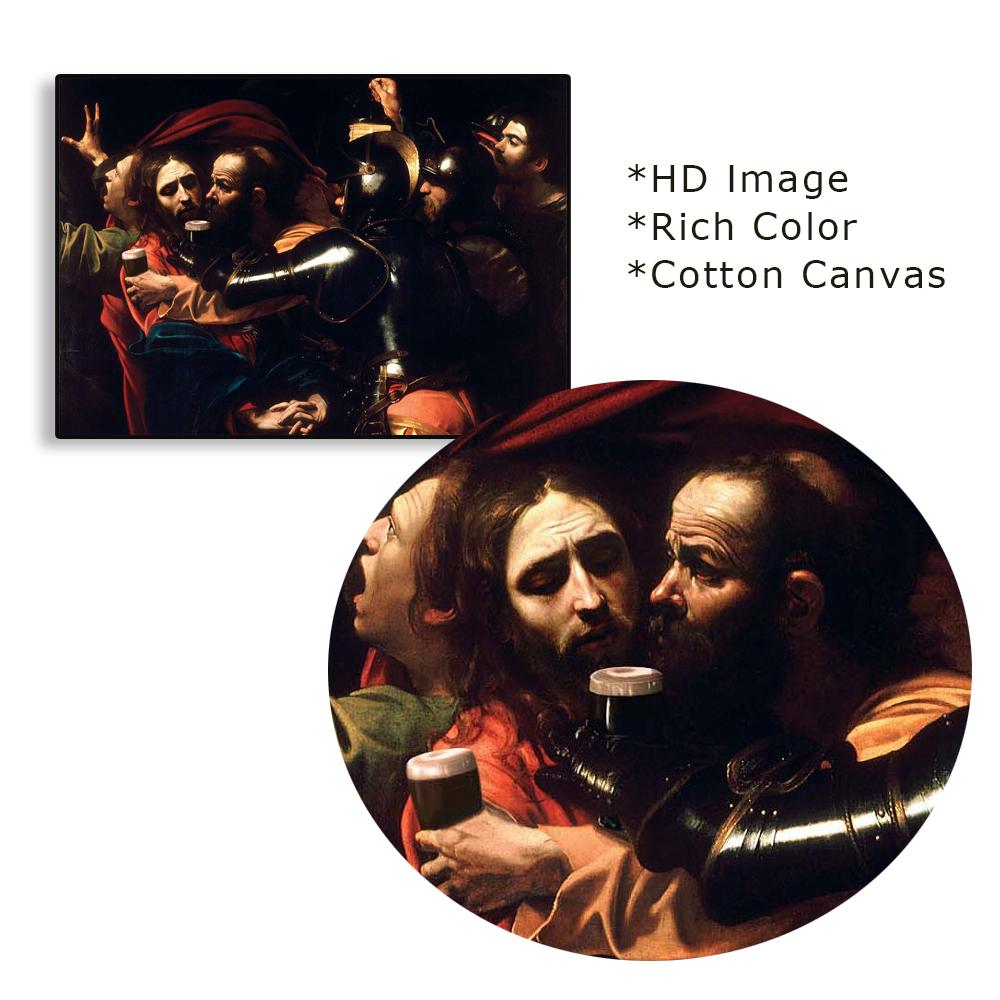 Vintage Oil Painting Funny Drinking Art Poster The Taking of Christ Prints Home Room Wall Art Canvas Painting Kitchen Decoration