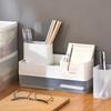 Desktop Office Plastic Organizer Multifunctional Business Notebook Personal Ornament Memo Pen Holder Space Saving Storage Rack
