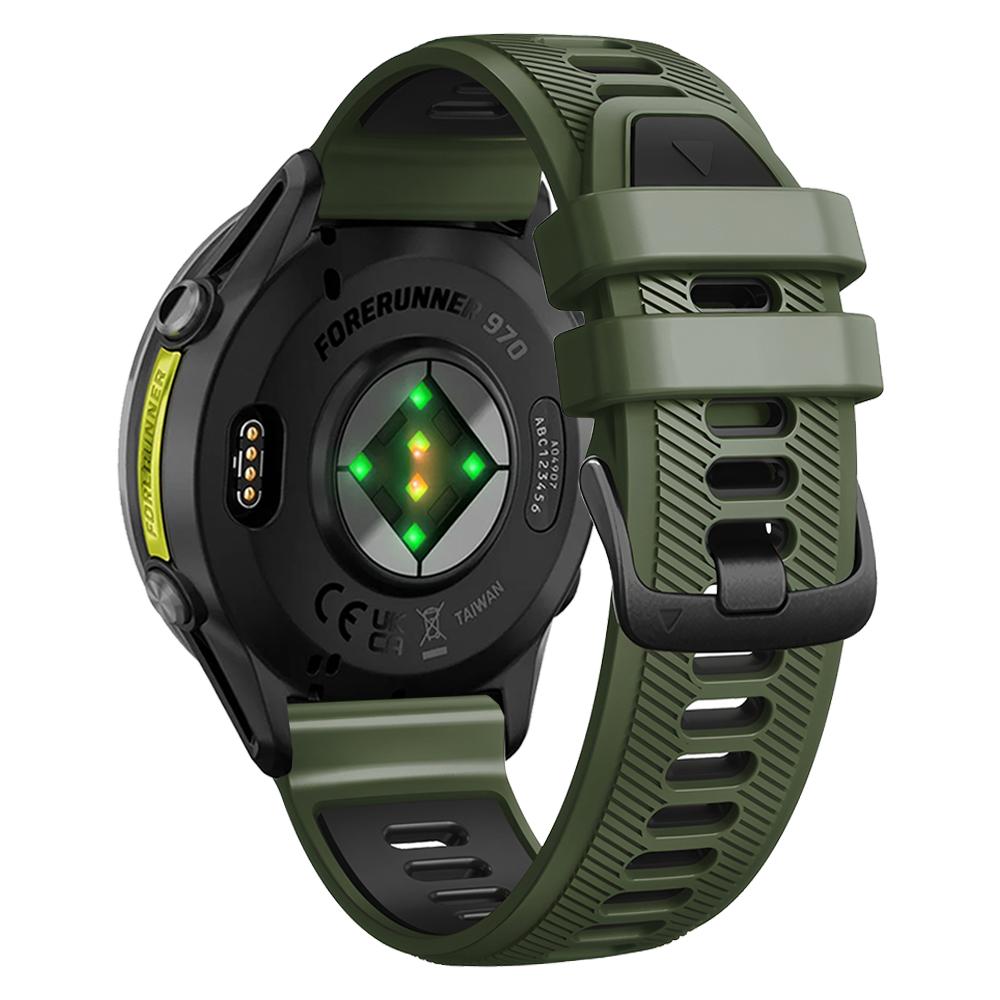22mm silikonový řemínek pro Garmin Forerunner 970 965 955 Solar 945 935 745 Dvoubarevný sportovní řemínek náramek doplňky