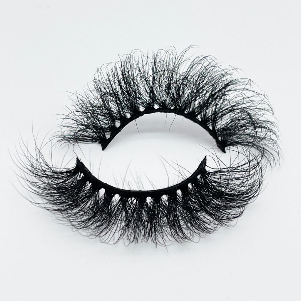 25mm Mink Eyelashes Russian Curly Eyelashes European And American Thick Messy Fried Hair False Eyelashes