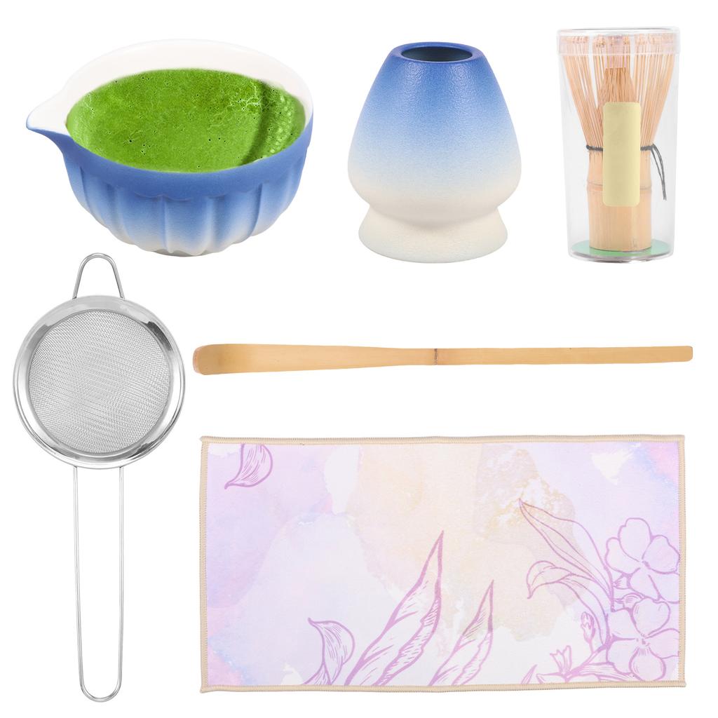 6Pcs Matcha Bowl Japanese Tea Cup Gift Matcha Chawan with Pouring Spout for Kitchen Home Tea Room Dining Room Tea-making Tools
