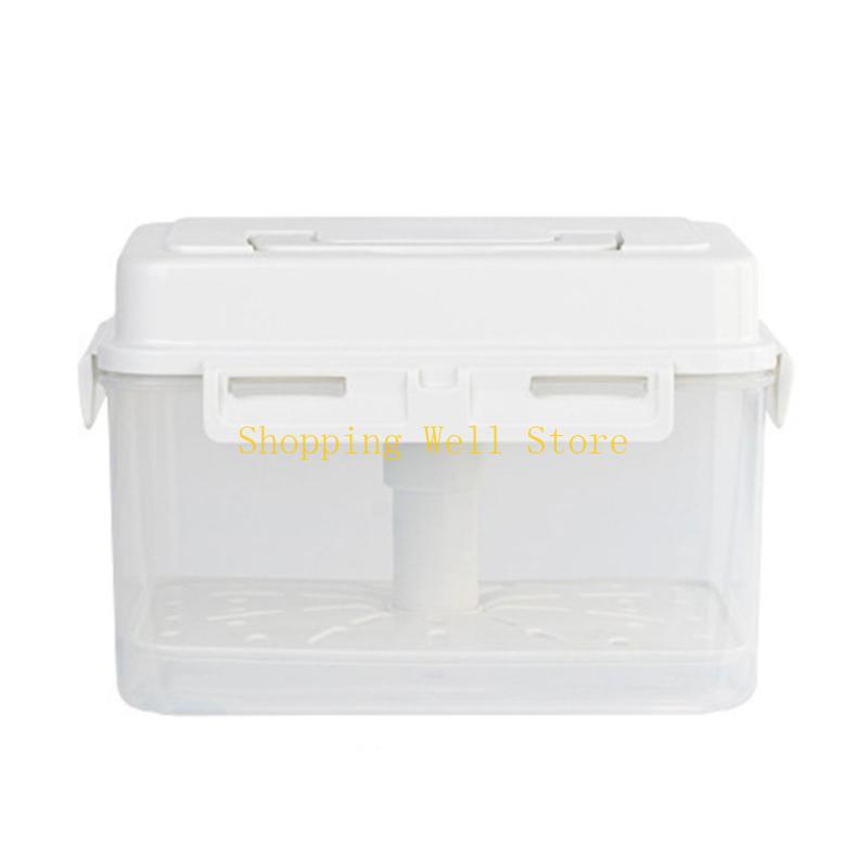 

KX4B Plastic Pickle Jar with Handle Storage Box for Preserving Fermenting Vegetables